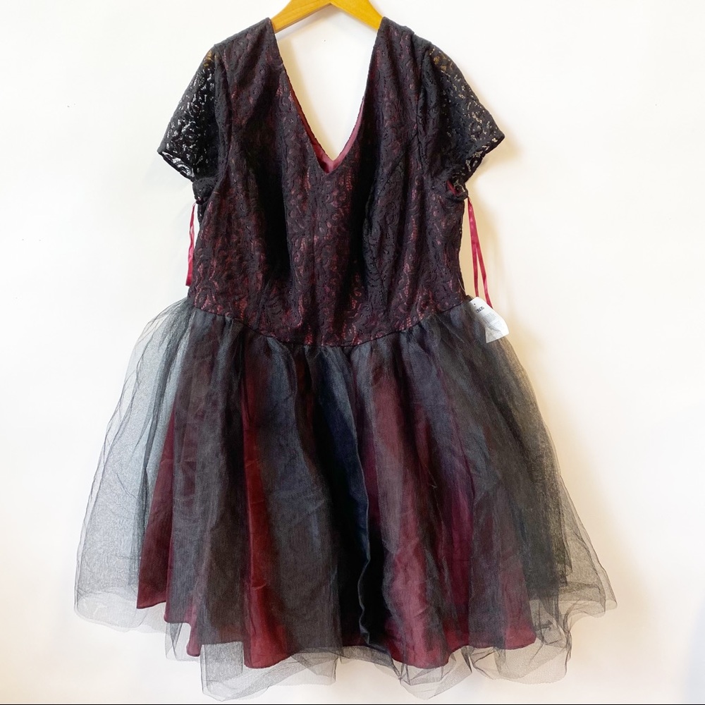 ASOS Curve Black Red Lace Tutu Dress Special Occasion Women's Plus Size 18 NWT - Picture 3 of 10